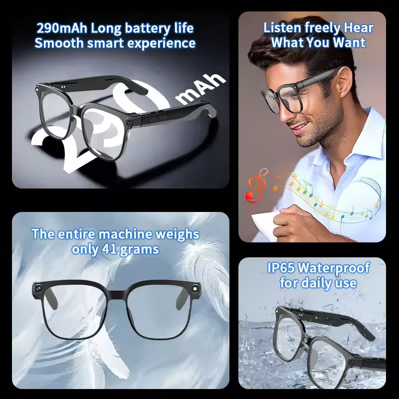 New 800W HD Camera AI Smart Glasses Men 100+ Languages Translation Glasses 1080P Video Record Music Player Call Sunglasses Woman - Image 6