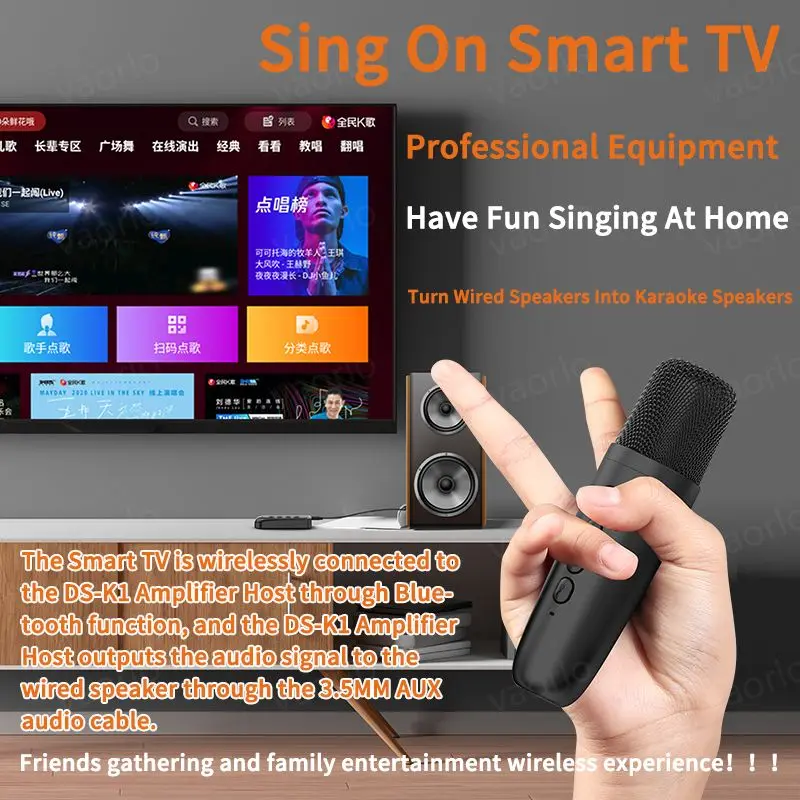 Wireless Karaoke Companion Bluetooth 5.3 Dynamic Microphone KTV DSP Mixer System 3.5MM AUX Type-C Amplifier Host For Speaker Car - Image 3