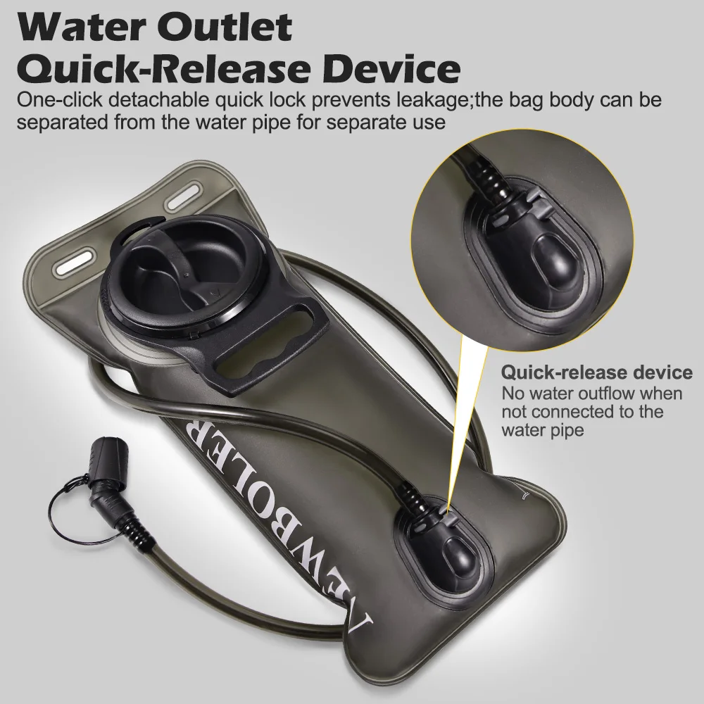 NEWBOLER Sports Water Bladder Hydration Pack Storage Bag BPA Free Portable Food Grade Outdoor Drinking Camping Water Bag - Image 3