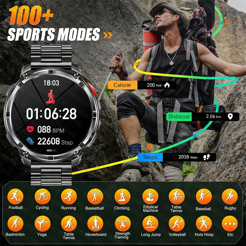 2026 New T-Rex3 Pro 1100mAh Battery Smart Watch GPS path 5ATM Waterproof Sports Run tracker Outdoors Compass Military Smartwatch - Image 5