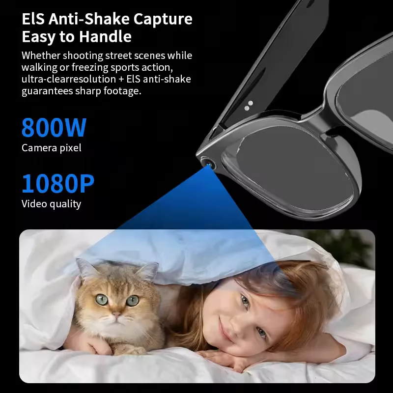 New 800W HD Camera AI Smart Glasses Men 100+ Languages Translation Glasses 1080P Video Record Music Player Call Sunglasses Woman - Image 3