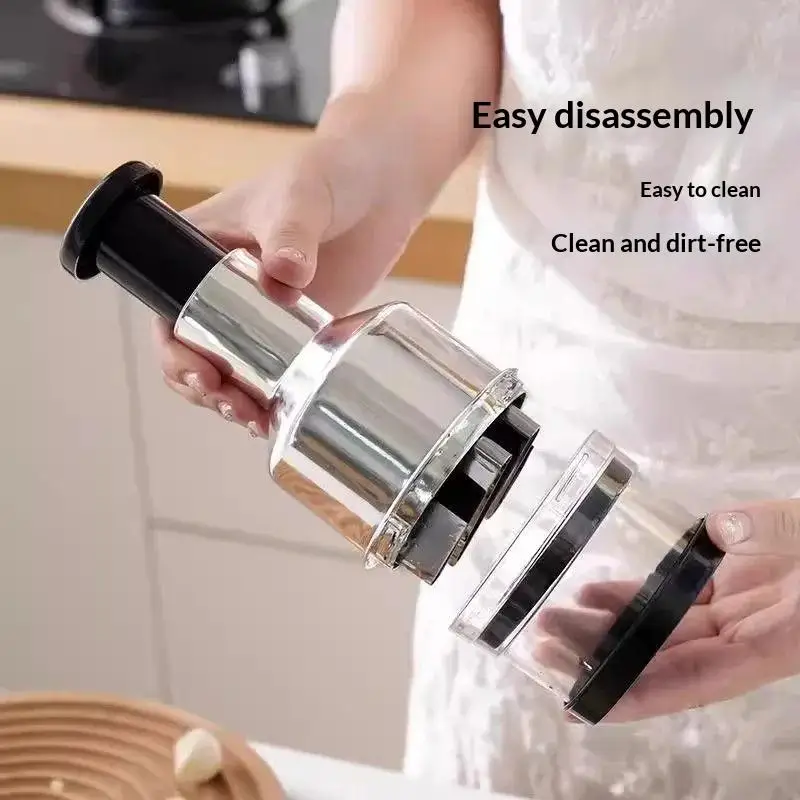 Hand Manual Mincer Garlic Press Chopper Vegetable Slicer 304 Stainless Steel Garlic Press Crusher Onion Cutter Kitchen Tool - Image 5