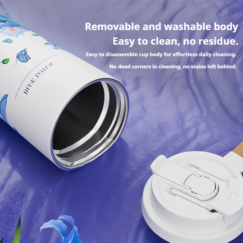 600ML Stainless Steel Thermos Bottle Portable Vacuum Flasks Dual-Drink Coffee Mug Sports Straw Water Bottle Car Insulated Cup - Image 3