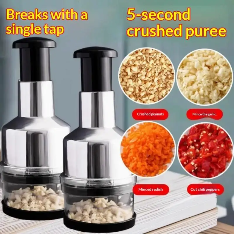 Hand Manual Mincer Garlic Press Chopper Vegetable Slicer 304 Stainless Steel Garlic Press Crusher Onion Cutter Kitchen Tool - Image 2