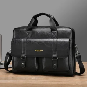 New Men's bag large capacity business briefcase PU leather laptop bag, outdoor sports travel handbag crossbody bag backpack