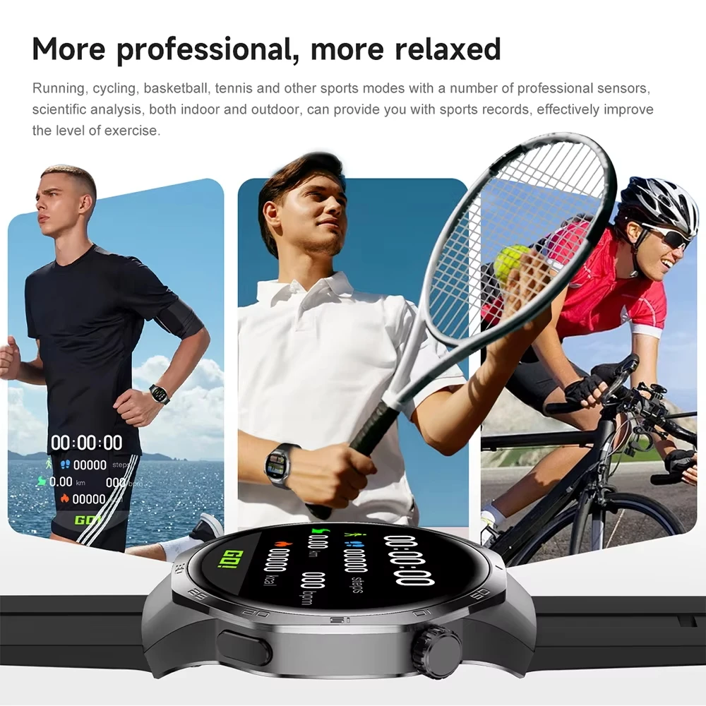 2026 New Watch 5 MAX smart watch HD IPS screen NFC GPS tracker Bluetooth call waterproof 100+Exercise blood pressure monitoring - Image 4