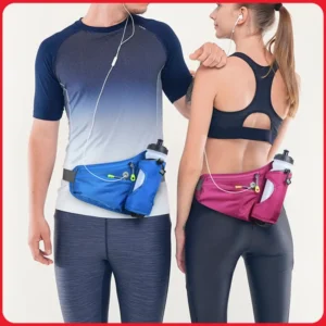 Sport Waist Pack Large Capacity Hydration Belt Pack Multifunction Water Bottle Holder Bag Waterproof for Running Cycling