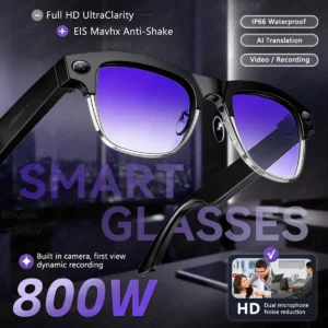 2026New 4K 8MP Camera AI-Smart Glasses Voice Assistant Translation Video Recording Waterproof Bluetooth Call Audio Smartglasses