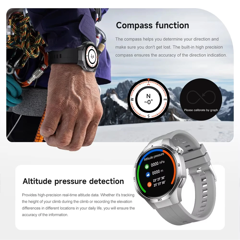 2026 New Watch 5 MAX smart watch HD IPS screen NFC GPS tracker Bluetooth call waterproof 100+Exercise blood pressure monitoring - Image 6