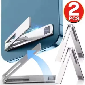 Invisible Ultra Thin Magnetic Mobile Phone Holder Stands Metal Alloy Foldable Cellphone Kickstand Desktop Tablet Bracket Support