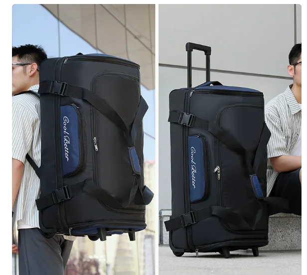 Men Rolling Duffle travel Wheeled Rolling Luggage Backpack Men Carry on wheeled Bag Large size luggage Bags Rolling trolley bags - Image 3