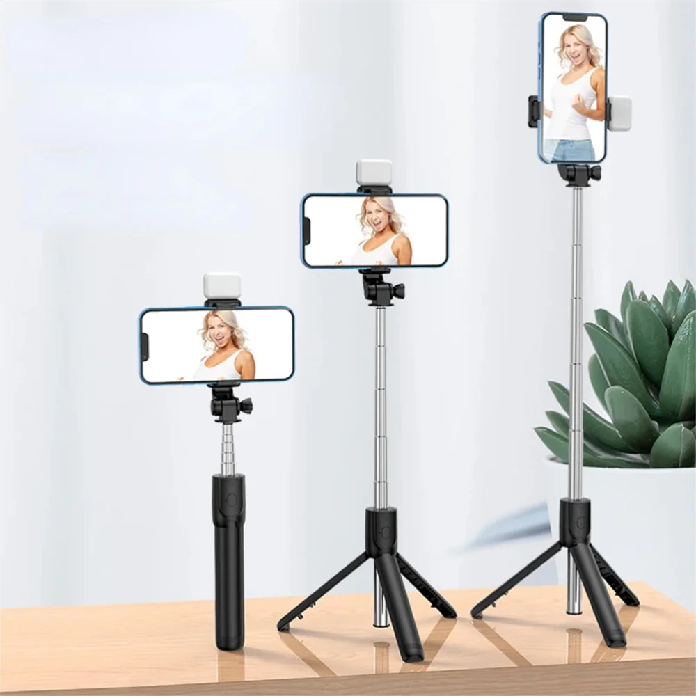 Bluetooth Selfie Stick Tripod Desktop Stand Phone Holder Wireless Remote Shutter for iPhone IOS Android Phone Option Fill Light - Image 3