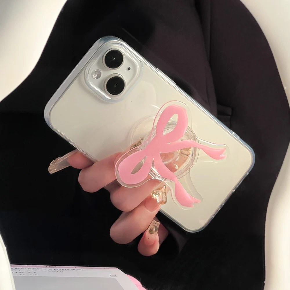 Cute Butterfly Bowknot Acrylic Grip Tok Finger Ring Trendy Phone Stand Socket Accessories for iPhone Xiaomi Samsung - Image 5