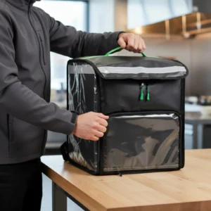 PVC Delivery Thermal Backpack Heavy Duty Waterproof Food Delivery Backpack Easy to Clean Removable Divider for Couriers