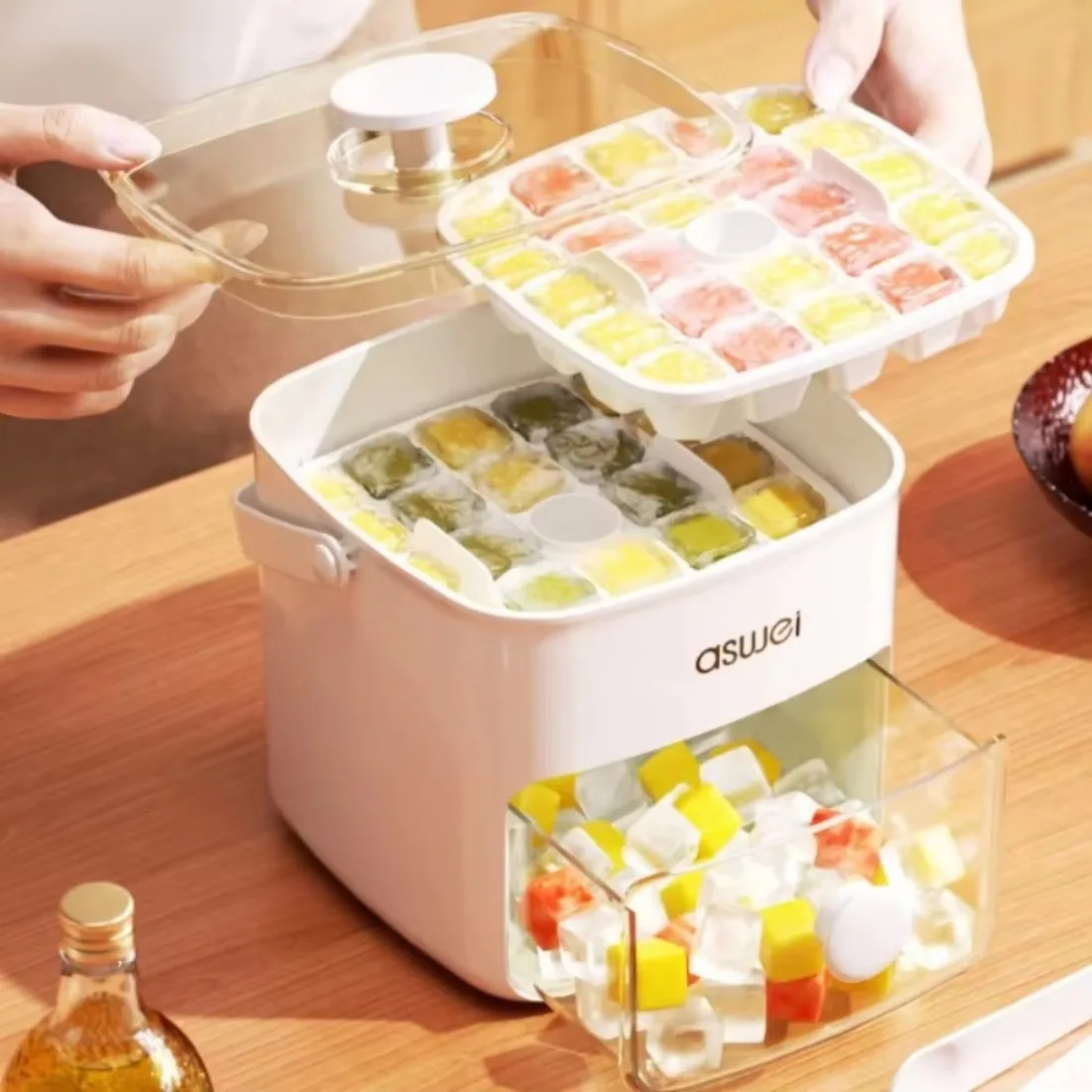 Ice Cube Mold Ice Box Silicone Tray Portable Household Press Large Capacity 48 Grid Ice Storage Food Grade Mold Refrigerator - Image 2