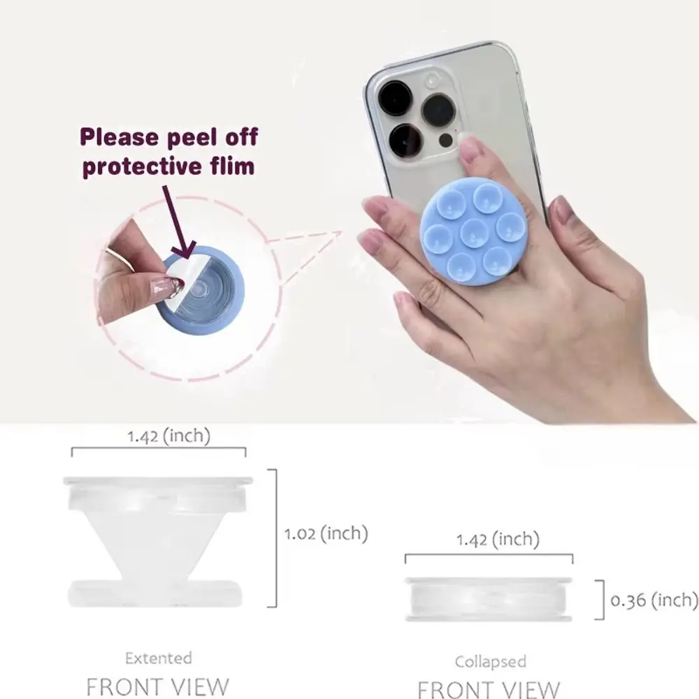 Round Suction Cup Phone Holder Pocket Two-sided Suction Finger Ring Holder Silicone Suction Pad Phone Stand - Image 5