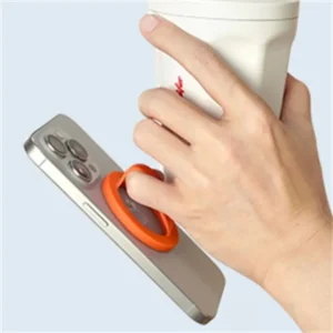 For Magsafe Silicone Magnetic Phone Back Grip Metal Plate Ring Strong Adsorption Finger Ring Holder Anti-fall Phone Mount