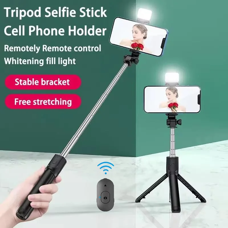 Bluetooth Selfie Stick Tripod Desktop Stand Phone Holder Wireless Remote Shutter for iPhone IOS Android Phone Option Fill Light - Image 2