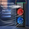 Dual-Head USB Desktop Standing Misting Fan with Triple-Hole Colorful Lighting Seven Adjustable Colors for Outside Travel Room