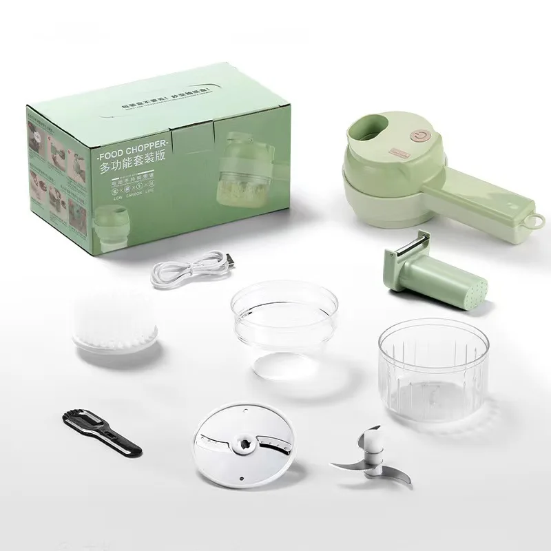 4in1 onion chili meat masher kitchen tools hand-held electric vegetable chopper slicer mini food chopper kitchen garlic grinder - Image 6