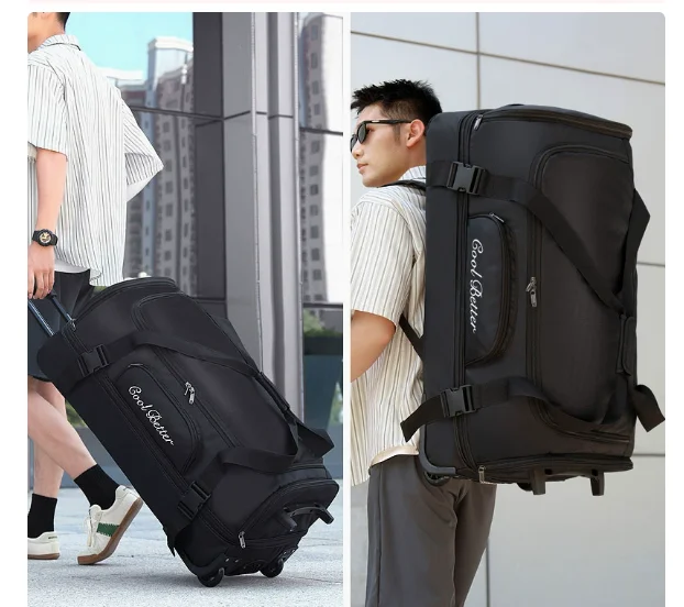 Men Rolling Duffle travel Wheeled Rolling Luggage Backpack Men Carry on wheeled Bag Large size luggage Bags Rolling trolley bags - Image 4