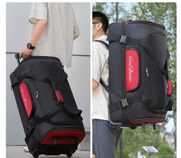 Men Rolling Duffle travel Wheeled Rolling Luggage Backpack Men Carry on wheeled Bag Large size luggage Bags Rolling trolley bags - Image 2