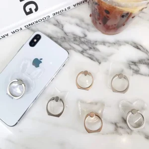 1-4Pcs Finger Ring Mobile Phone Smartphone Stand Holder Round Phone Ring Transparent Heart Holder Star Socket Car Mount Stand