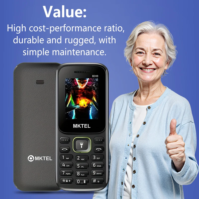 B310 1.77 Inch Dual SIM Feature Phone SC6531E Bluetooth FM Radio MP3 Torch 800mAh Battery Unlocked Basic Mobile Phone - Image 5