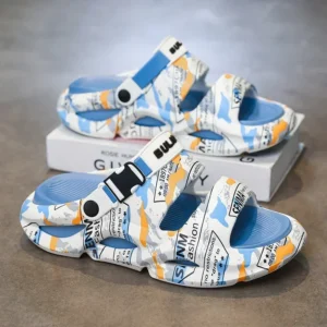 2026 Summer New Colorful Heat Transfer Print Slides Fashion Casual Beach Non-slip Slippers