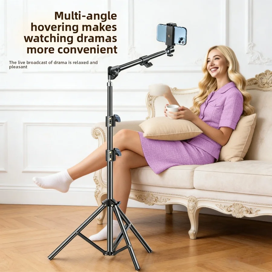 Mobile Phone Stand Floor Tripod Horizontal Overhead Telescopic Tripod Outdoor Live Broadcast Photo Video Universal Camera Stand - Image 4
