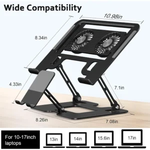 2 in 1 Mobile Phone Laptop Holder Heightening Vertical Heat Dissipation Folding Office Liftable Carbon Steel Bracket Ergonomic