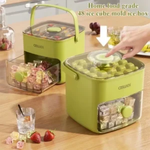 Ice Cube Mold Ice Box Silicone Tray Portable Household Press Large Capacity 48 Grid Ice Storage Food Grade Mold Refrigerator