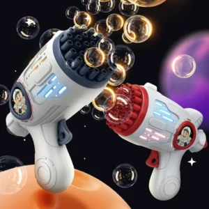 New Model 32 Holes Space Astronaut Automatic Bubble Machine Toys for Kids Electric Bubble Gun Children Summer Outdoor Blow Bubbl