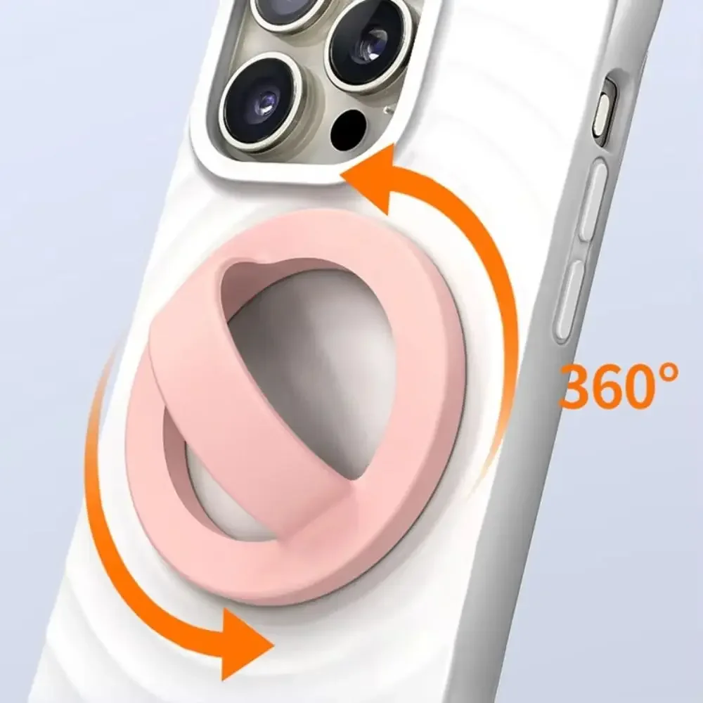 For Magsafe Silicone Magnetic Phone Back Grip Metal Plate Ring Strong Adsorption Finger Ring Holder Anti-fall Phone Mount - Image 3