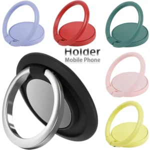 Universal Mobile Phone Finger Ring Holder Stand Grip 360 Rotating Phone Magnetic Car Stand Back Sticker Bracket for iPhone 16 15