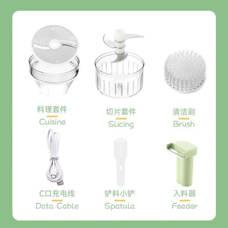 4in1 onion chili meat masher kitchen tools hand-held electric vegetable chopper slicer mini food chopper kitchen garlic grinder - Image 4