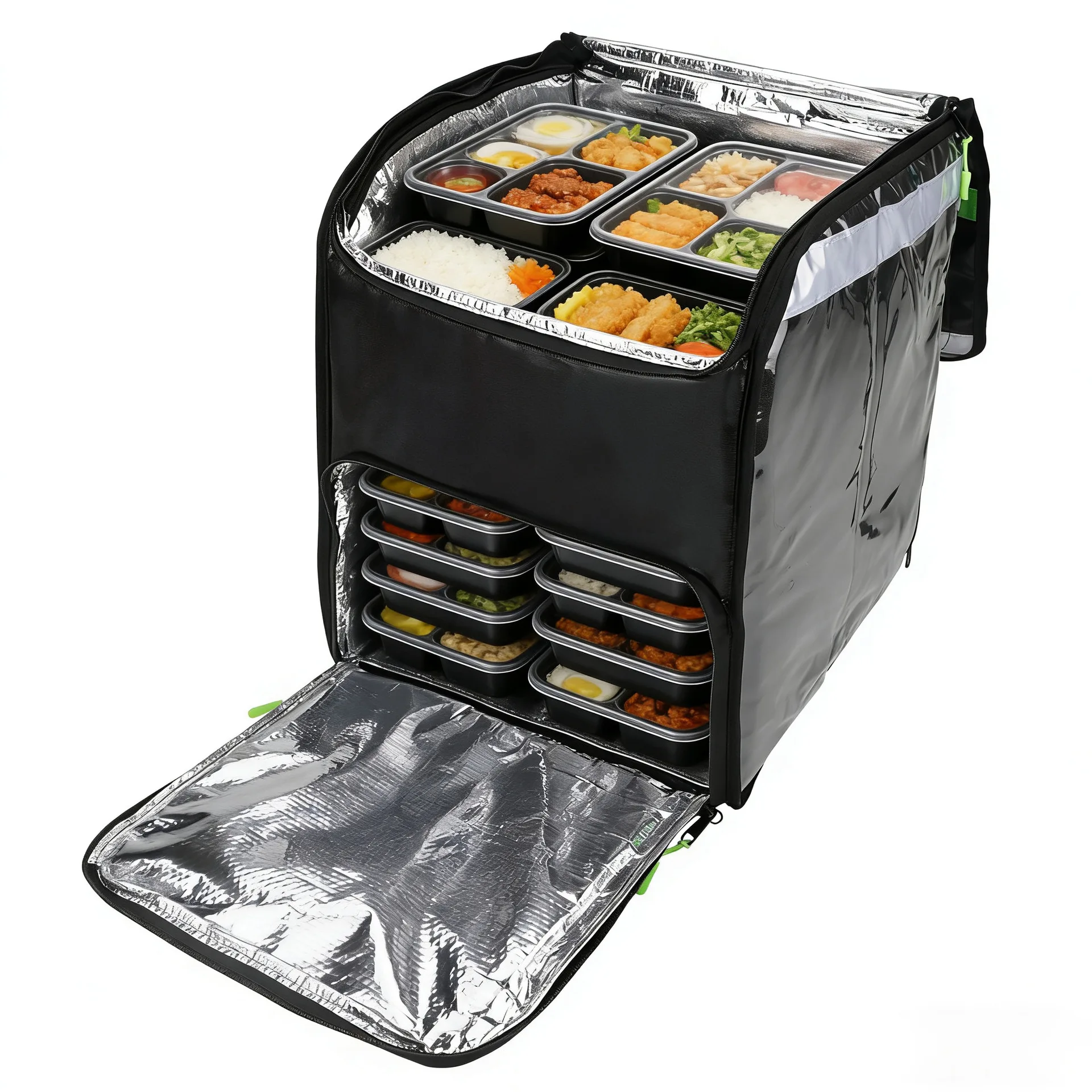 Insulated Pizza Delivery Bag – Multi-Compartment, Waterproof Commercial Carrier