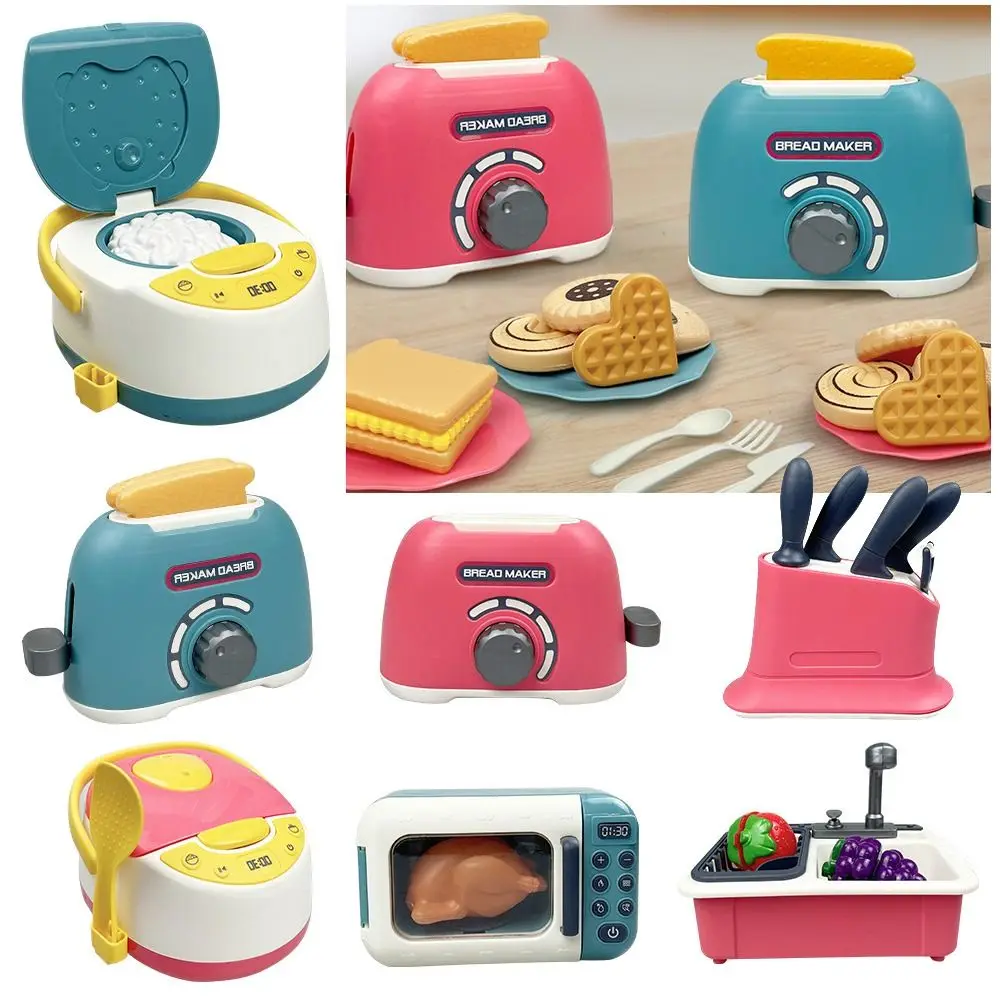Kids Kitchen Playset – Simulation Microwave & Gas Stove, Pretend Play Cooking Set - Image 2