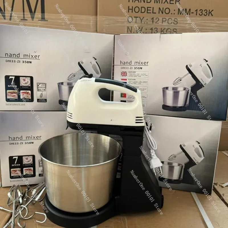 Electric Stand Mixer with Stainless Steel Bowl Egg Beater Dough Mixer Cream Whisk Kitchen Baking Machine Household Food Mixer - Image 2