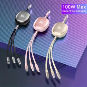 3-in-1 100W Retractable Fast Charging Cable